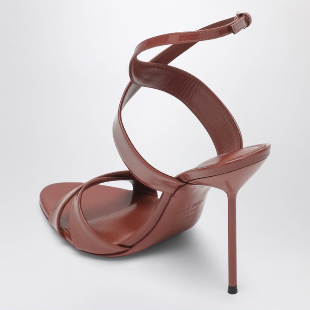 Lidia Sandals In Desert Rose Patent Leather