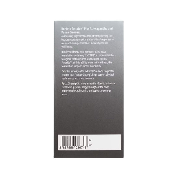 Kordel’s Testofen Plus Ashwagandha Panax Ginseng T30 ( MAHS2200012)