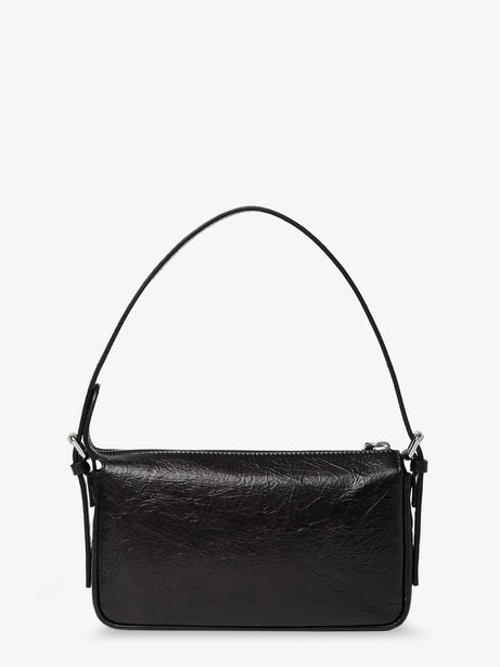 Fendi Zip Top Small vintage-effect leather shoulder bag - Nero