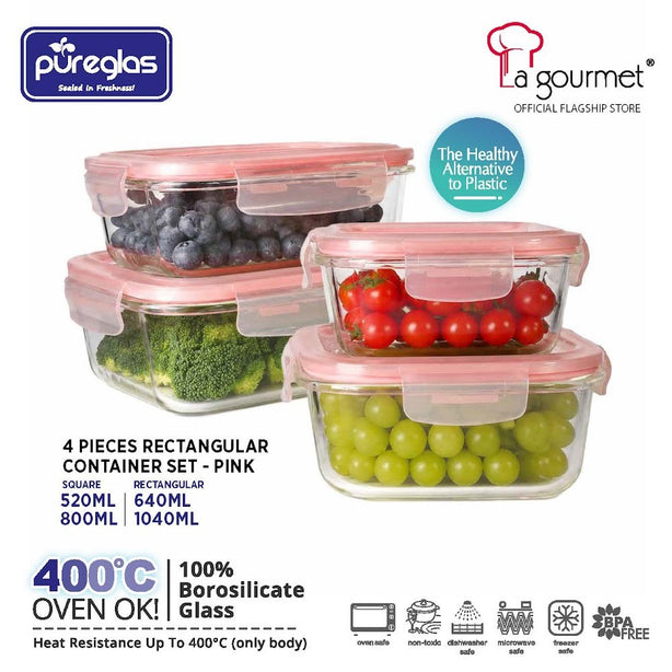 Exclusive NEW - La gourmet Pureglas Borosilicate 4pcs Set (1040+800+640+520)ml