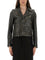 Distressed Effect Leather Biker Jacket