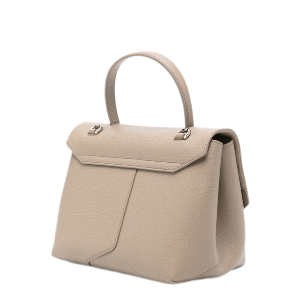 Leather Handbag - Beige