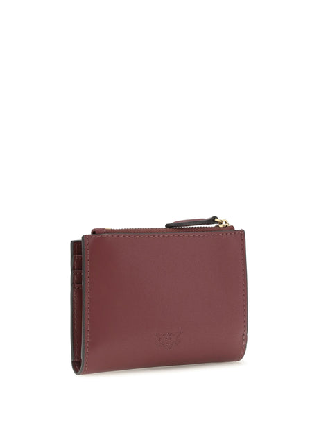 Pinko Wallet with logo - Ribes Intenso-Antique Gold