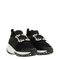 Black and White Leather Embellished Slip-On Sneakers