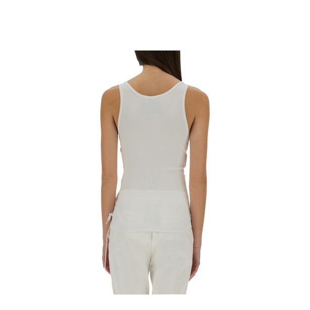 White Logo-Print Top
