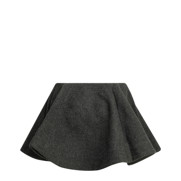 Flared Wool Miniskirt