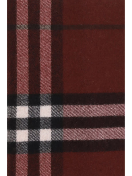 Burberry Cashmere Check Scarf - Oxblood Red