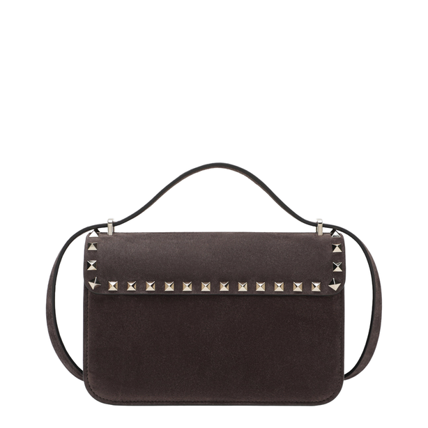 Rockstud Small Suede Crossbody - Ebony Brown