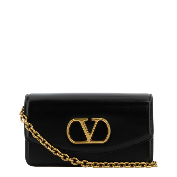 VLogo Signature Mini Calfskin Crossbody - Black