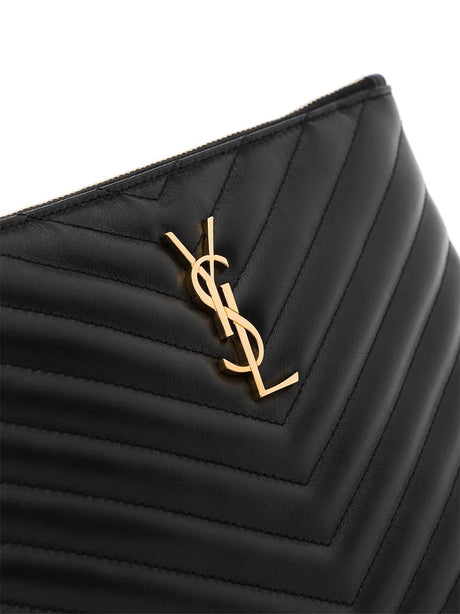 Saint Laurent Monogram Matelasse Clutch, Gold Hardware