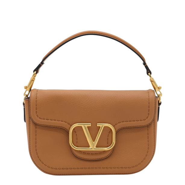 Alltime Grainy Calfskin Shoulder Bag - Almond