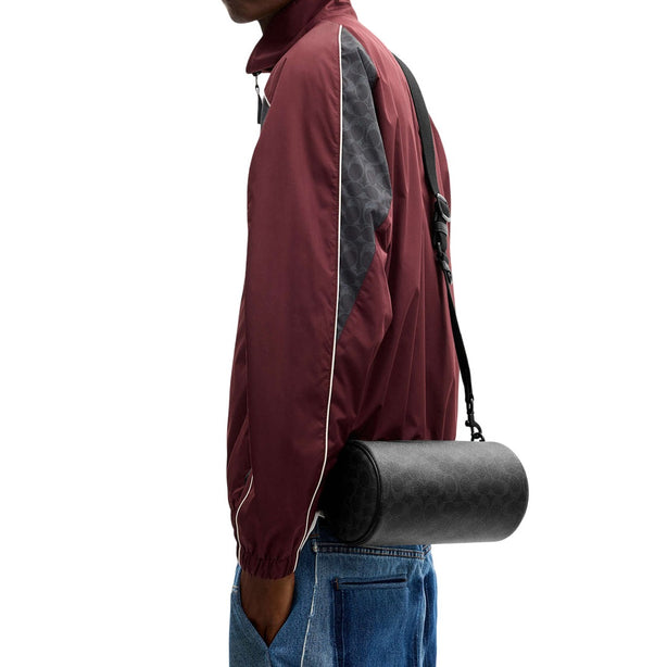 Coach Andre Barrel Bag 24 In Signature Canvas - Black Signature CET75