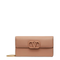 VLogo Signature Grainy Calfskin Wallet With Chain - Rose Cannelle