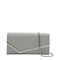 Emmie Small Fine Glitter Leather Clutch - Silver