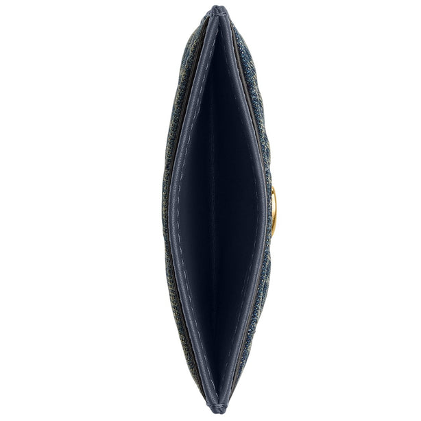 Coach Essential Card Case In Regenerative Cotton Denim With Quilting - Dark Indigo CCZ06