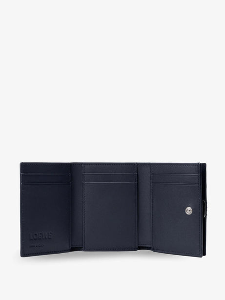 Loewe Anagram Trifold Leather Wallet - Deep Navy