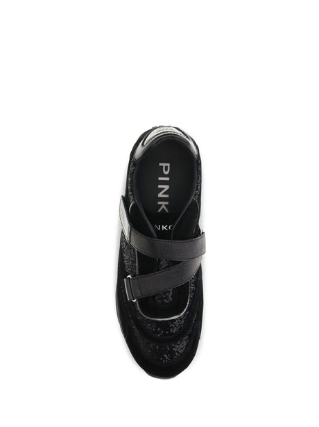 Pinko Yulia suede Sneakers with sequins - Black