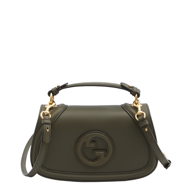 Blondie Medium Smooth Leather Top Handle Bag - Forest Green
