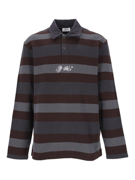 Off-White Long Sleeve Polo - Multi