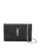 Saint Laurent Cassandre Grain de Poudre Leather Wallet on Chain - Black