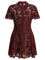 Self-Portrait Short lace dress - Bordeaux
