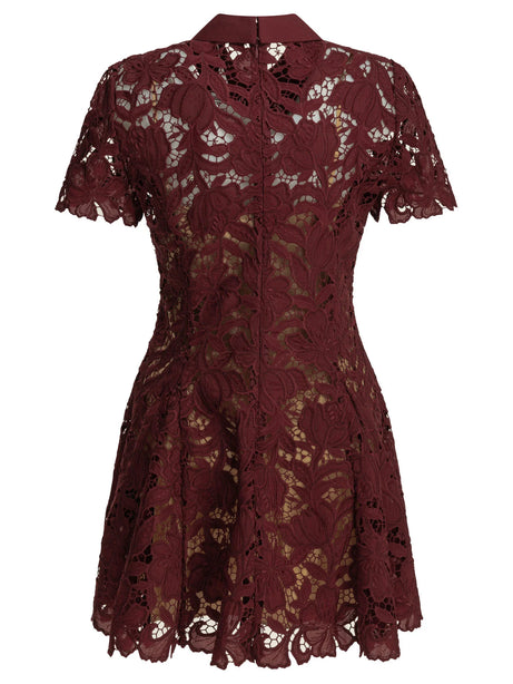 Self-Portrait Short lace dress - Bordeaux