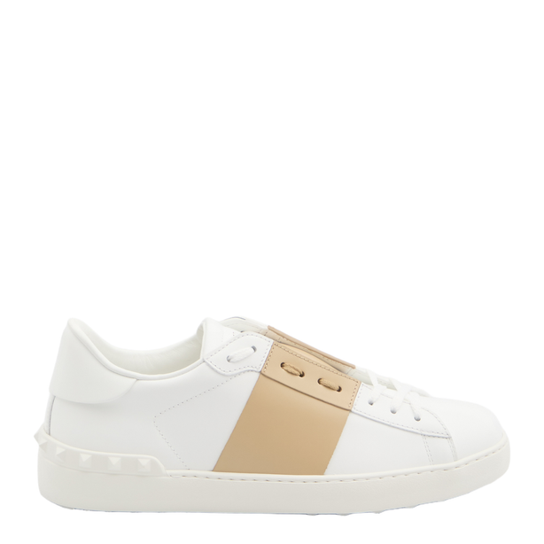 Open Sneaker in Smooth Leather - White