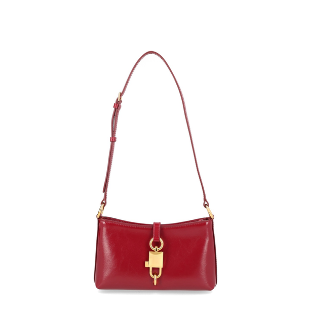 Lock Calfskin Shoulder Bag - Red