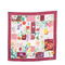 Printed Silk Twill Carré in Bordeaux and Multicolor