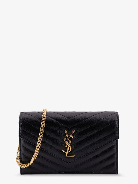 Saint Laurent Cassandre Envelope Clutch Crossbody  Bag with Chain - Nero