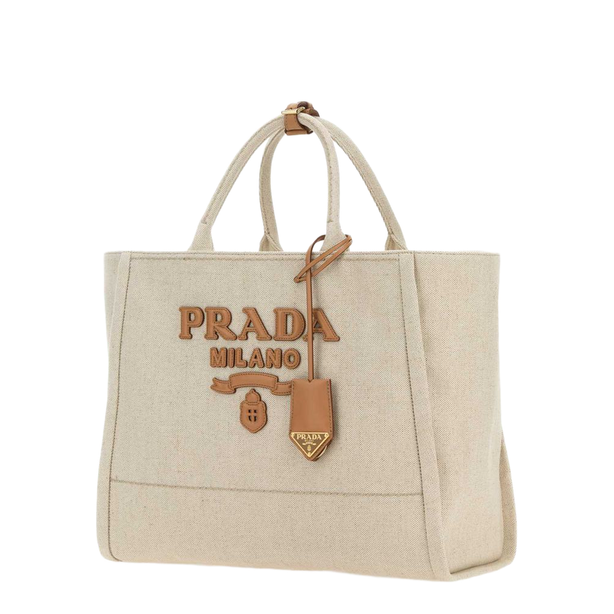 Large Canvas Shopping Tote - Sand Beige