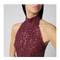 Burgundy Beaded Maxi Dress