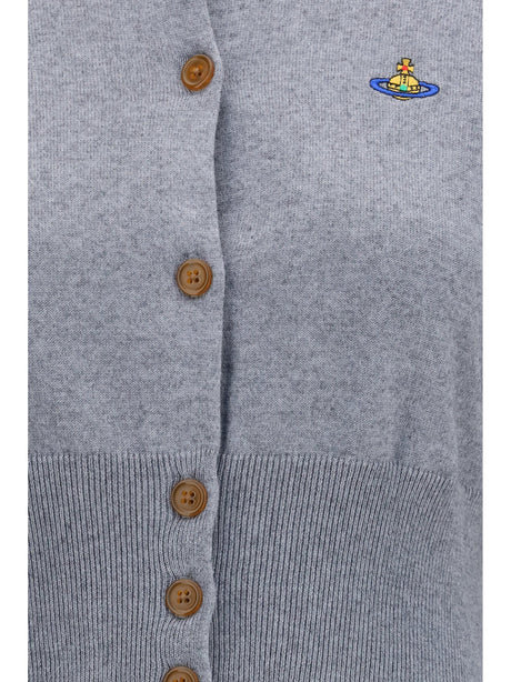 Vivienne Westwood Bea crop Cardigan - Dark Grey Melange