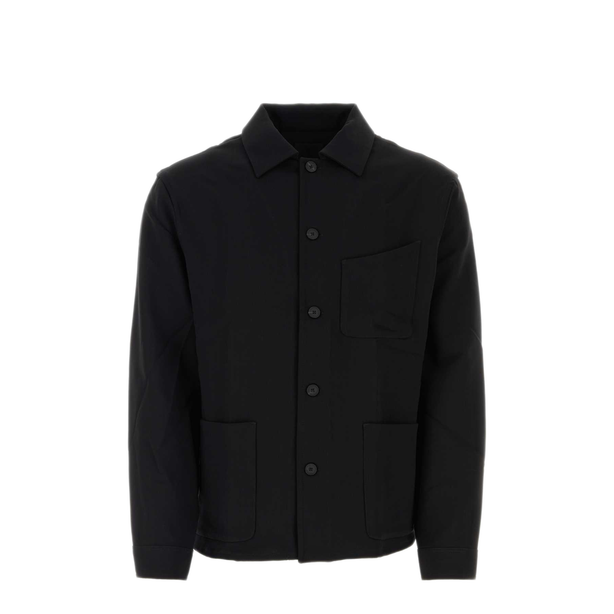 Black Wool Blend Overshirt