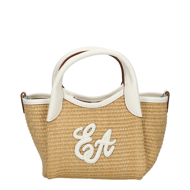 Durini 24 S Woven Straw Crossbody Bag - Naturale/Bianco