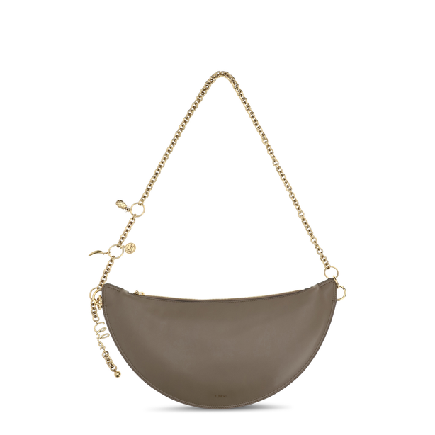 Icons One Size Calf Leather Shoulder Bag - Deep Taupe