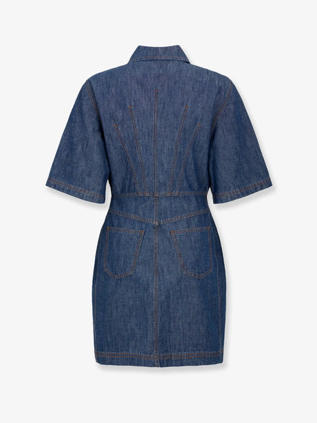 Fendi Chambray Denim Chemisier Dress - Navy