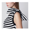 Black and White Striped One-Shoulder Mini Dress
