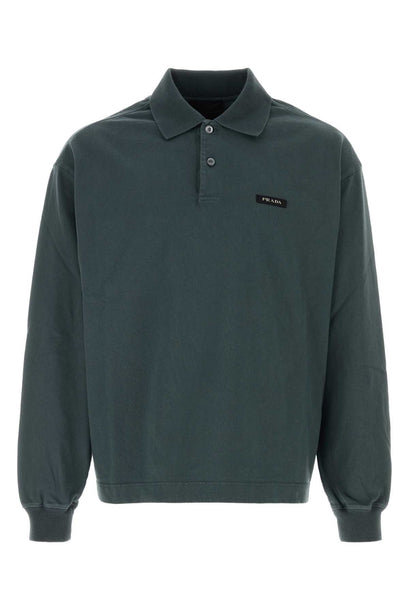 Prada Petrol Blue Cotton Polo Shirt
