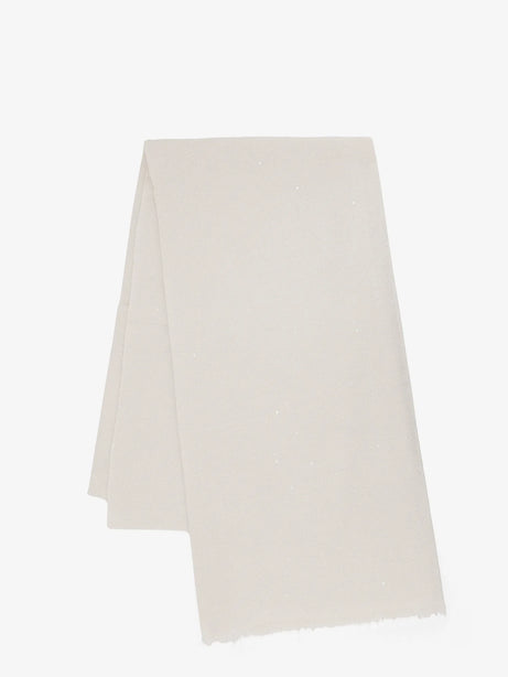 Brunello Cucinelli Cashmere and silk scarf - Bianco