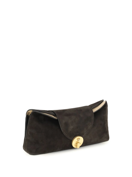 Versace Vivian suede Pouch - Moka Gold