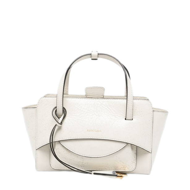 Flap S Vergem Small Calf Leather Tote - White
