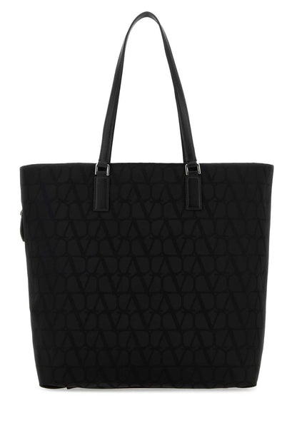 Toile Iconographe Nylon/Leather Shopping Tote Bag - Black