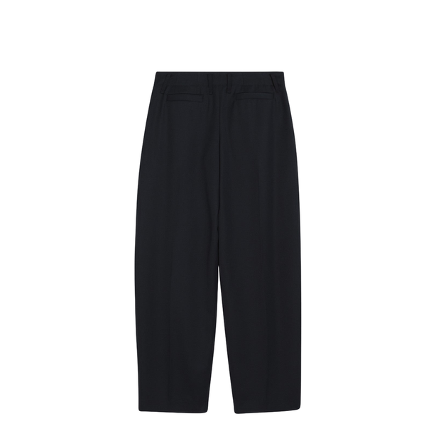 Navy Blue Wool Wide-Leg Pant