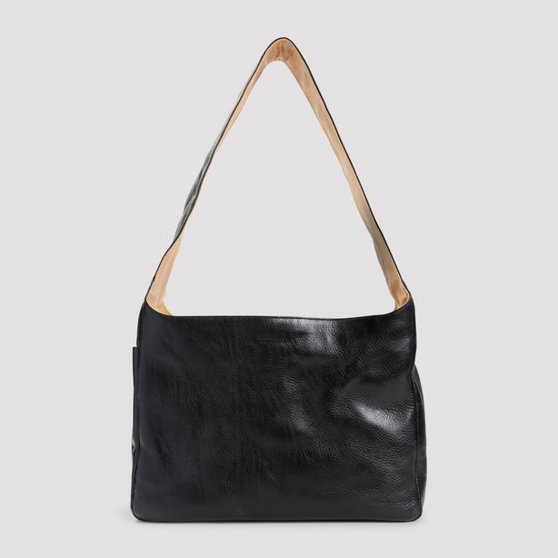 Deep Black Cow Leather Grande Brick Bag