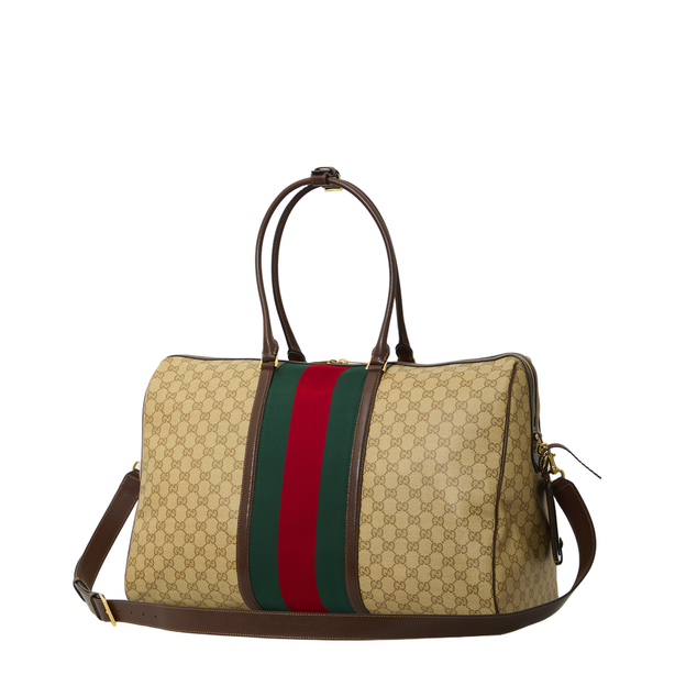 Gucci Ophidia Medium Canvas Duffle Bag - Sand and Brown