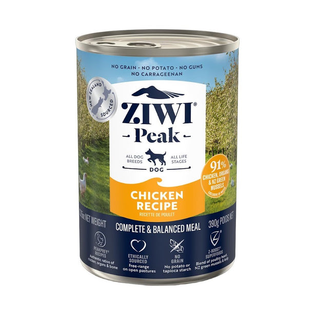 Bundled Buy 3 Get 1 Free 390g / 13.75oz Ziwi Peak Chicken Dog Petfood Can