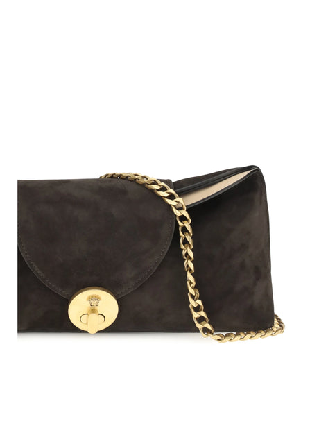 Versace Vivian suede Pouch - Moka Gold