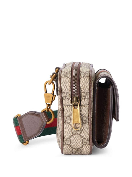 Ophidia Mini GG Supreme Canvas Bag - Beige and Ebony