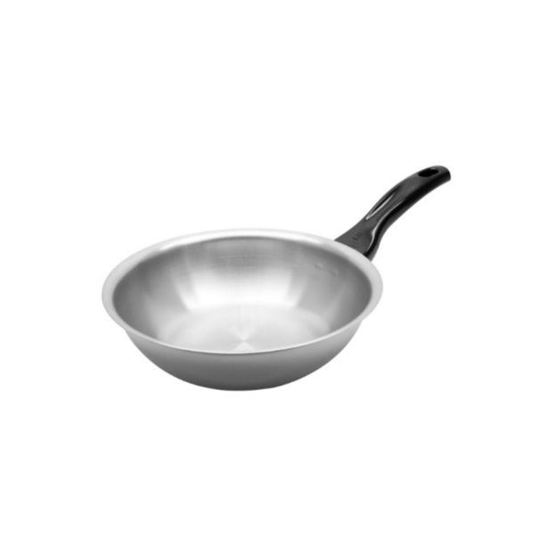 Zebra Stainless Steel 3-Ply Wok With Bakelite Handle (Induction-Usable) 26cm (Inner Dia 24cm), Vitalux